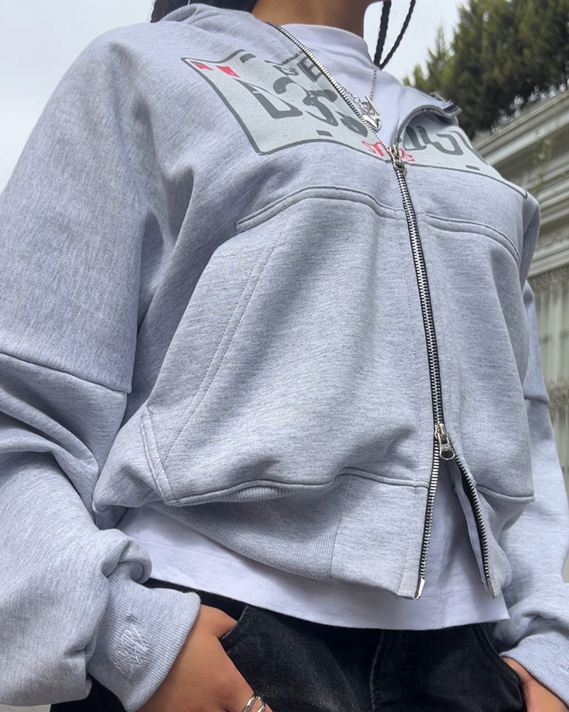 L.P DOUBLE ZIP HOODIE GREY®