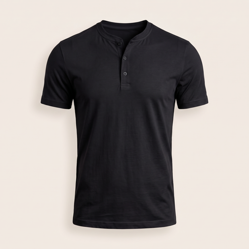 Henley Tee Black