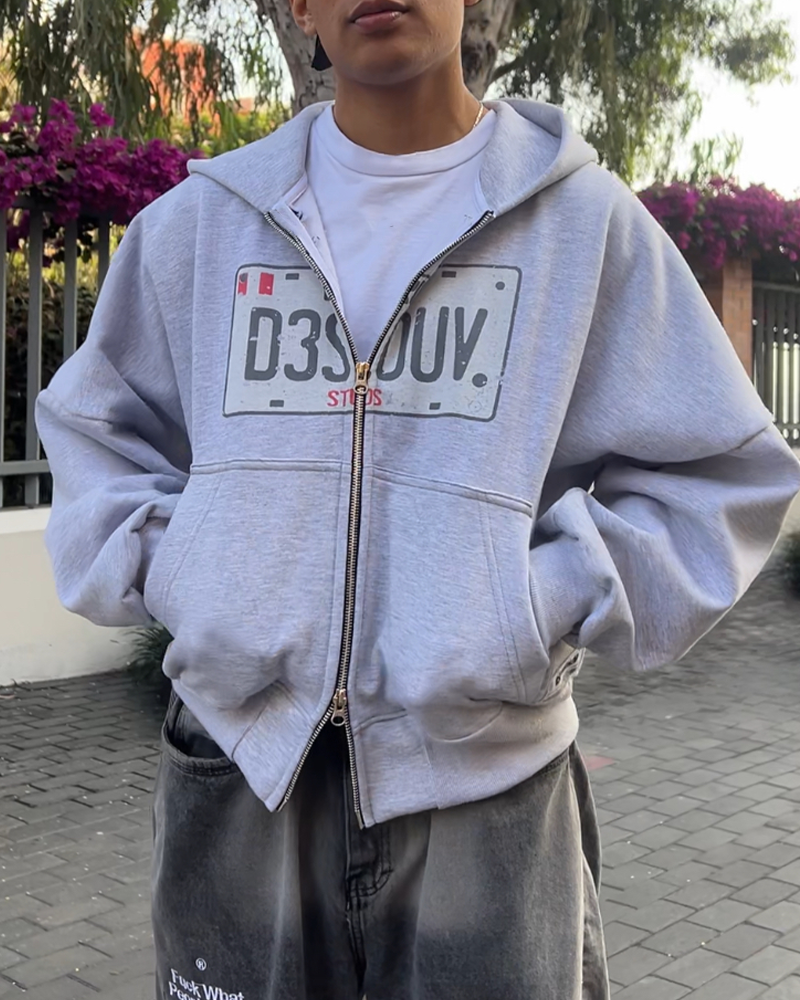 L.P DOUBLE ZIP HOODIE GREY®