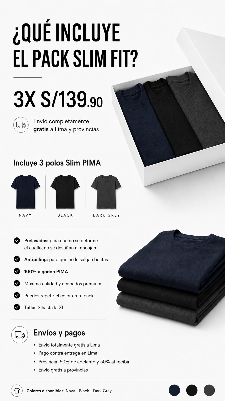 PACK 3 T-SHIRT PIMA