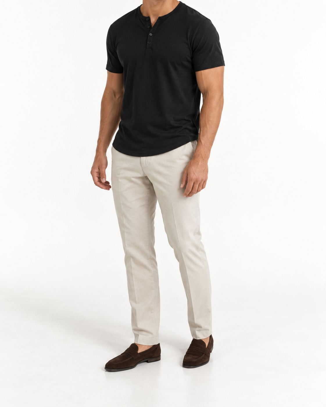 Henley manga corta