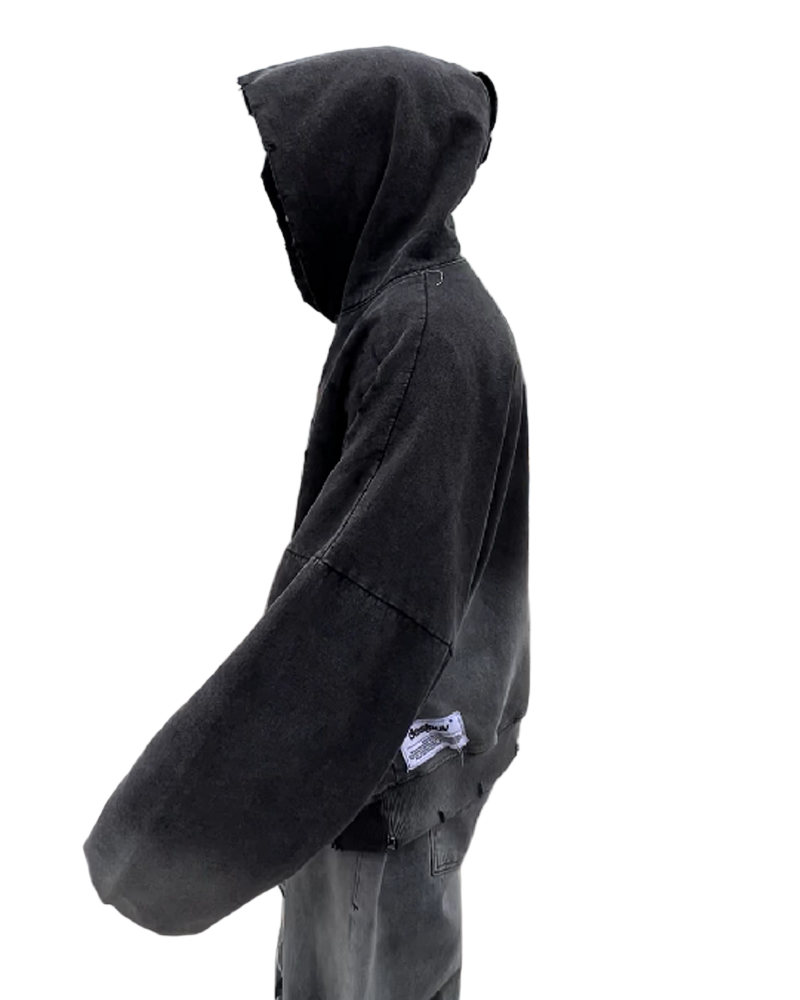 DISTRESSED BLACK HOODIE®