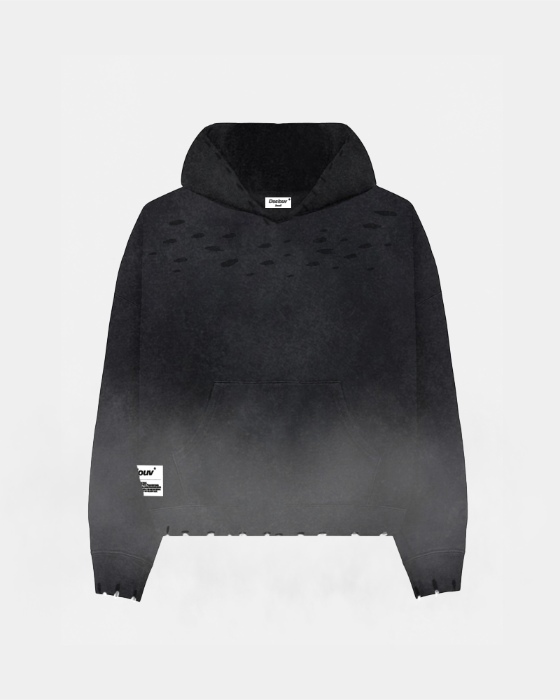 DISTRESSED BLACK HOODIE®
