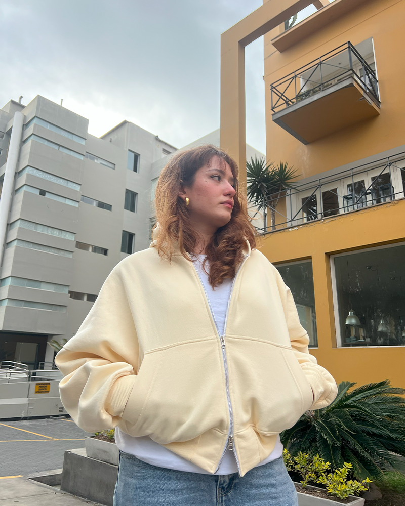 YELLOW DOUBLE ZIP HOODIE®