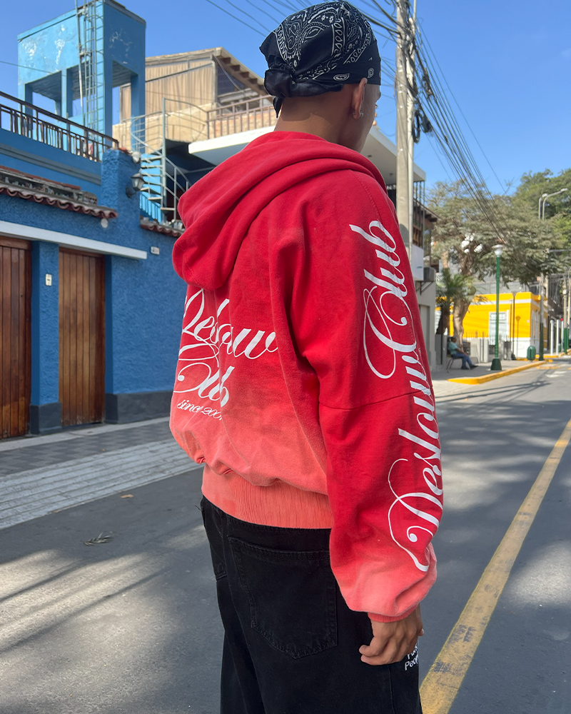 DOUBLE ZIP HOODIE RED®